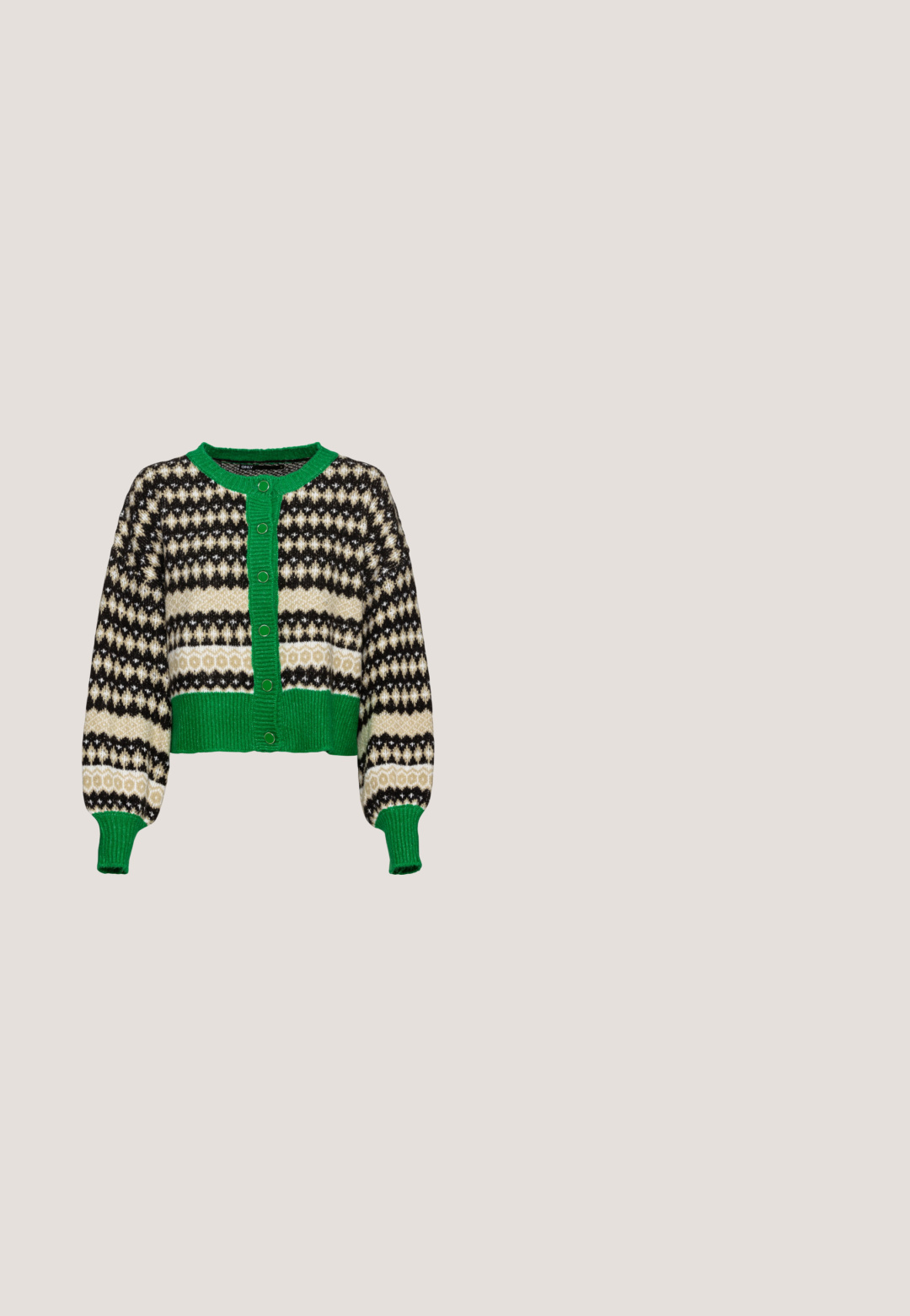 ONLY ONLMADEA  - Vest - green bee pattern/slate green/black; Witte katoenen T-shirt met korte mouwen, ronde halslijn en ribbelstructuur. Strakke pasvorm met een gladde, schone afwerking.; Zwarte rechtlopende jeans met knoopsluiting, voor- en achterzakken, en koperen klinknagels op een witte achtergrond.; Zwarte leren schoen met twee gespsluitingen, voorzien van geperforeerde details, een ronde neus en een gele stiknaad rond de zool.; Zwarte vierkante zonnebril met donker groene lenzen, uitgerust met gedurfde monturen en zilveren accenten aan de zijkanten. Gemaakt in Italië.; Gouden oorbellen in de vorm van hoepels met twee onderling verbonden cirkels met een gestructureerde afwerking. Ontworpen met een gladde, veilige achterkant.