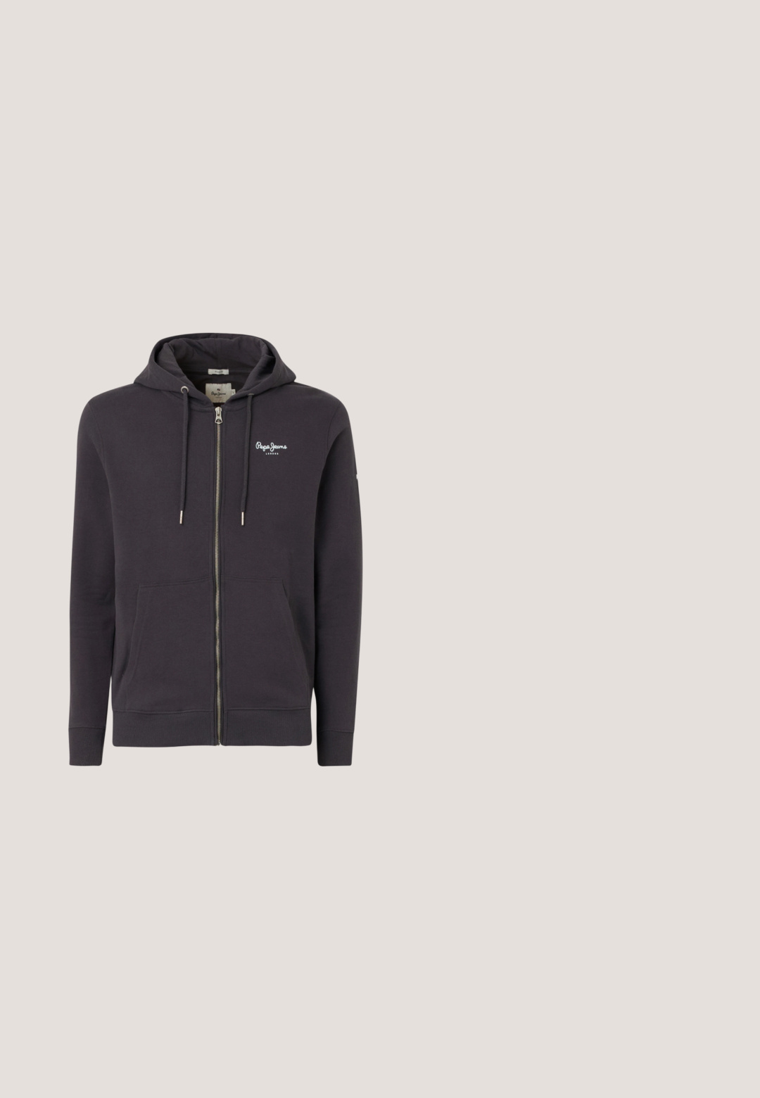 Sudadera con cremallera de color gris oscuro, fabricada en un material suave, que presenta un logotipo bordado, capucha con cordón y dos bolsillos frontales. Textura suave.; Chaleco acolchado gris con un cuello alto, cierre con cremallera en la parte delantera y bolsillos laterales. Presenta un acabado acolchado y un logo circular en el pecho.; Camiseta de algodón gris con cuello redondo y mangas cortas. Presenta un logo sutil en el pecho, dobladillo recto y una textura suave y lisa.; Pantalones cargo negros de pierna recta con bolsillos con solapa en los laterales y cierre frontal de botón y cremallera, mostrados sobre un fondo blanco.; Zapatilla deportiva gris de ante con una parte superior texturizada, suela de goma y detalles de marca discretos. Diseño de perfil bajo con cierre de cordones.; Pepe Jeans WHITTON SHOULDER 19,5CM   - Bandolera - black