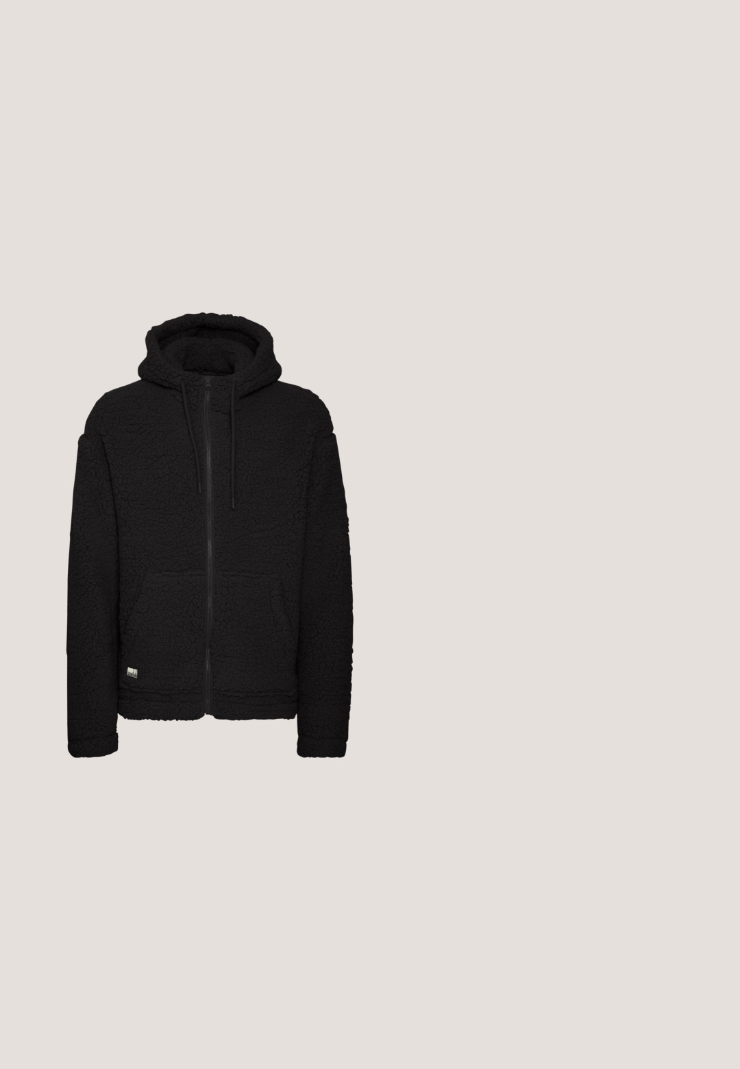 Mustat fleece-huppari, jossa on karkea päällinen, täysipitkä vetoketju, etutaskut ja nyörihuppu. Pehmeä materiaali ja rento malli.; Mustat pitkähiaiset Nike-hupparit, jossa on nyöri ja pieni valkoinen Nike-logo vasemmalla rinnalla, esiteltynä yksinkertaisella valkoisella taustalla.; Harmaa puuvillapaita, jossa on pyöreä kaula-aukko, lyhyet hihat ja pieni musta logo vasemmassa rinnassa. Silkkinen rakenne, rento istuvuus.; Tummanharmaat leveälahkeiset housut, joissa on etutaitteet, sivutaskut, vyölenkit ja piilotettu edessä oleva kiinnitys, esitetty valkoisella taustalla.; Musta nahkasaapas nilkkapituisena, pyöreällä kärjellä, nauhakiinnityksellä edessä ja paksulla sahalaitapohjalla. Varressa on vetoketju, joka helpottaa pukemista.; Musta tikattu kangaspussi, jossa on kaksi etutaskua ja yläreunassa vetoketju. Alareunan oikeassa reunassa Calvin Kleinin logo neliössä.