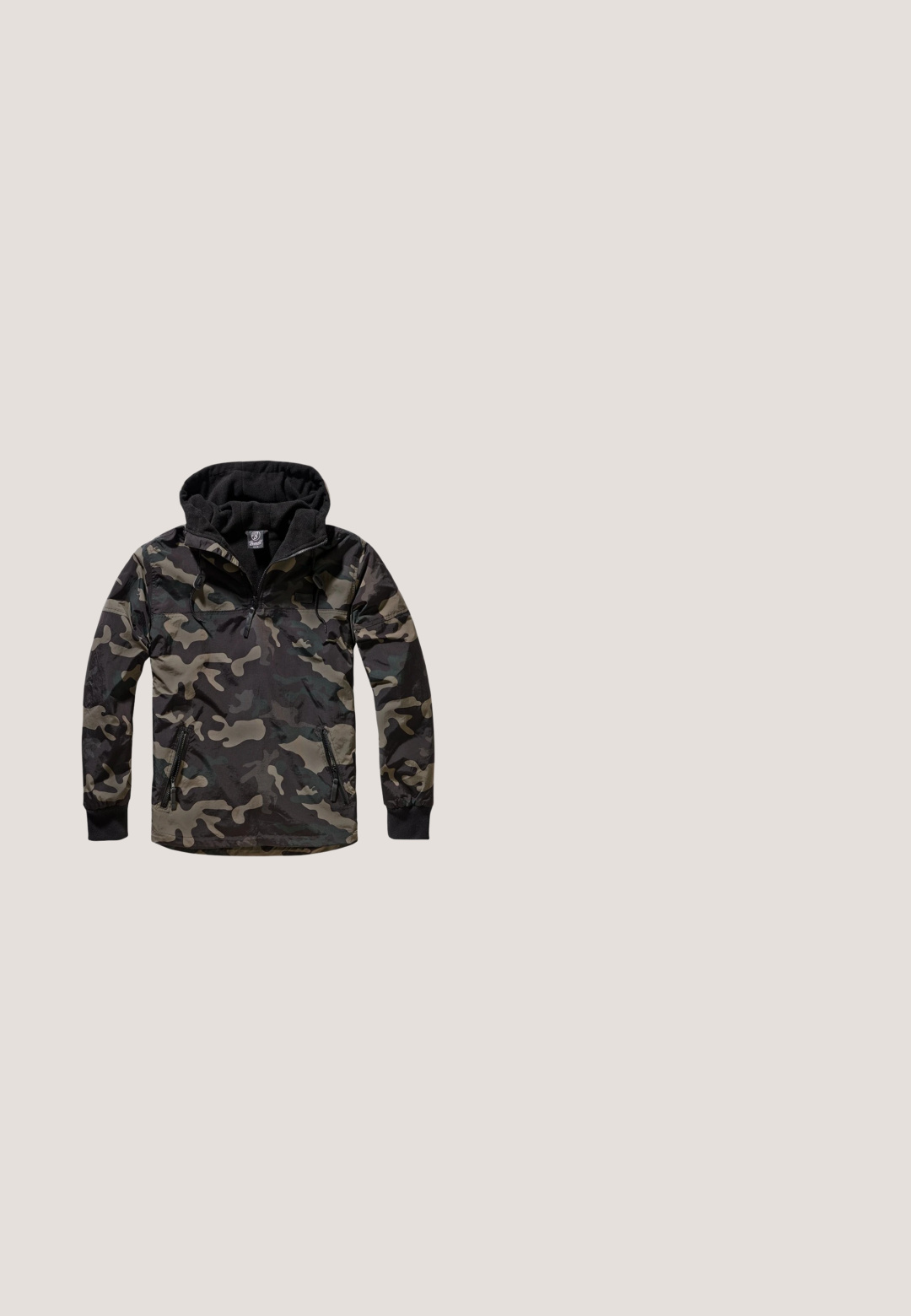 Veste à capuche en camouflage vert foncé et noir. Dotée d'un col zippé à moitié et de poches zippées. Doublure intérieure douce.; Combinaison noire à manches longues avec fermeture éclair frontale, taille et poignets élastiques, plusieurs poches zippées et col montant avec bouton-pression.; Sweatshirt noir à manches longues, col rond, avec un imprimé graphique d'un hibou et d'une personne, rehaussé par le texte bleu "OWNCE". Texture douce.; Chaussure de skate noire avec lacets en plein air au-dessus d'une surface en béton rose et des marches en pierre grise en arrière-plan.; Lunettes de soleil rectangulaires noires avec des verres teintés foncés sur un fond blanc, vues de face.; Sac bandoulière rectangulaire noir avec bandoulière réglable et poche zippée à l'avant sur fond blanc.