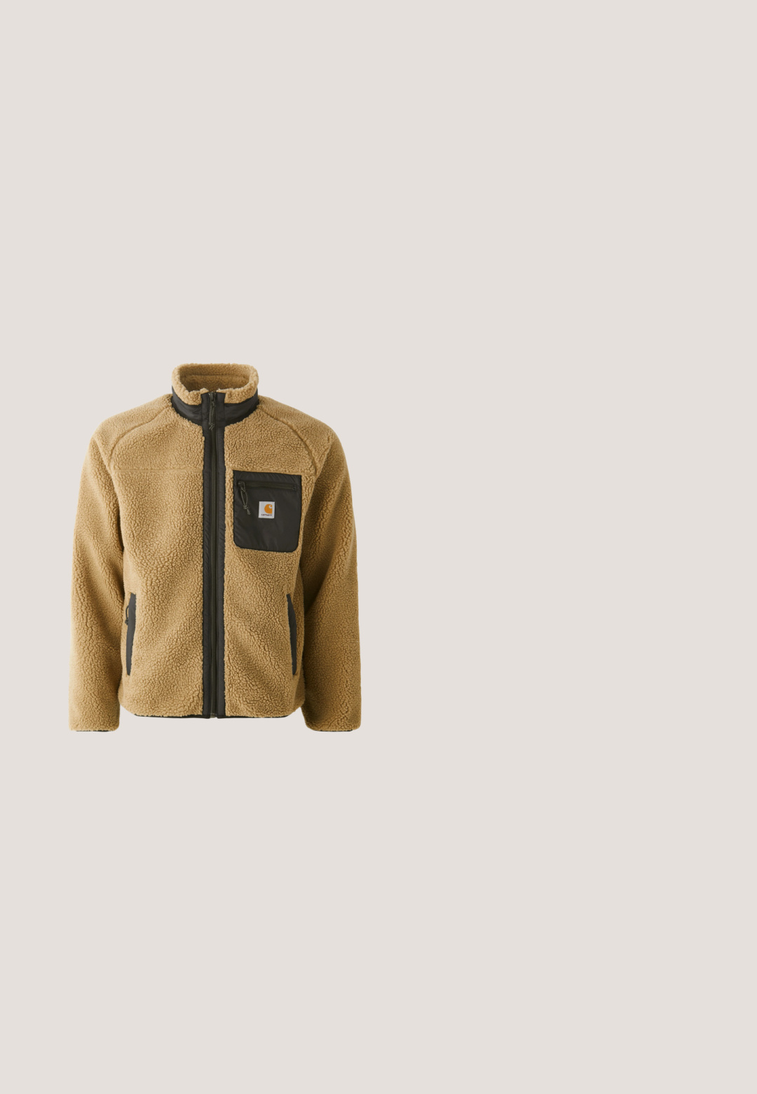Veste en polaire beige avec une poche poitrine zippée noire et des poches latérales assorties. Comprend un col haut et un tissu texturé pour plus de chaleur.; Chemise à manches longues à carreaux marron et noir en tissu, avec un col à rabat et une patte de boutonnage ; présente des manches à poignets.; Pantalon marron à jambe droite avec une texture lisse. Présente des passants de ceinture, des coutures latérales et un petit logo de marque sur la jambe gauche.; Jack & Jones JFWDELANEY BOOT - Bottines à lacets - cognac; Sac messager en tissu vert avec des accents en cuir marron, un rabat à l'avant, une bandoulière réglable et une fermeture à glissière sur le dessus. Caractéristiques en métal doré.; Ceinture en cuir brun avec une boucle en laiton rectangulaire. Présente une texture lisse et un logo "Wrangler" embossé sur la sangle.