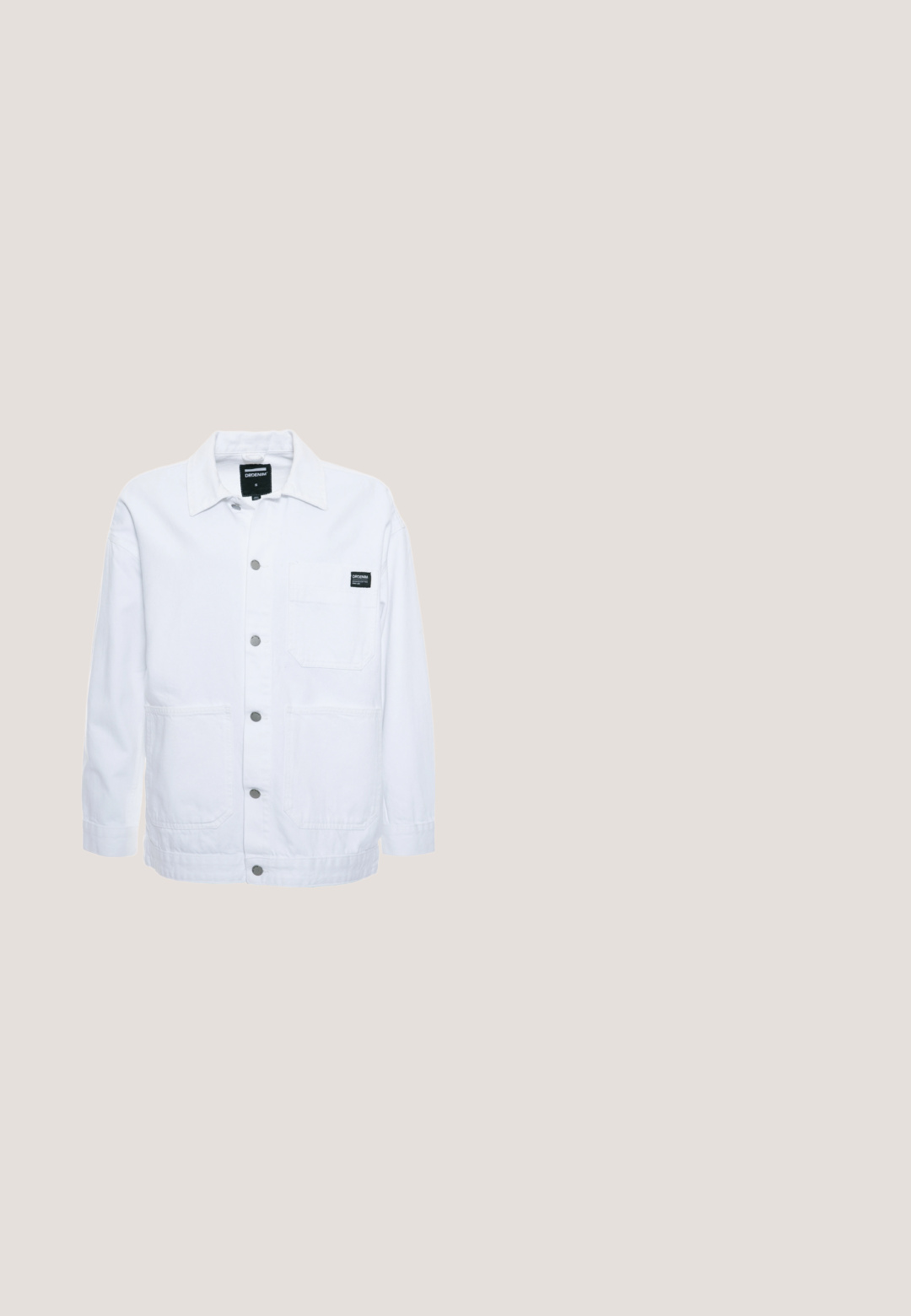 Dr.Denim INA WORKER  - Let jakke / Sommerjakker - white; Beige hættetrøje med en forlomme, ribbede manchetter og snøre i hætten. "PECADOR PGDR" tekst trykt på lommedelen.; Sort bomulds T-shirt med korte ærmer, med små hvide grafiske bogstaver "PEGAIDOR PGDR" på fronten. Enkel design med rund hals.; Olivengrønne bredde cargo bukser med to sidelommer, lavet af et blødt, holdbart stof. Har detaljeret syning og en knaplukning.; Hvid chunky sneaker med tyk sål, snørelukning foran og glat syntetisk overdel med subtile syningsdetaljer.; Gul stof crossbody taske med en struktureret overflade, frontlomme med lynlås, sort lynlås og justerbar rem. Har et firkantet mærke.