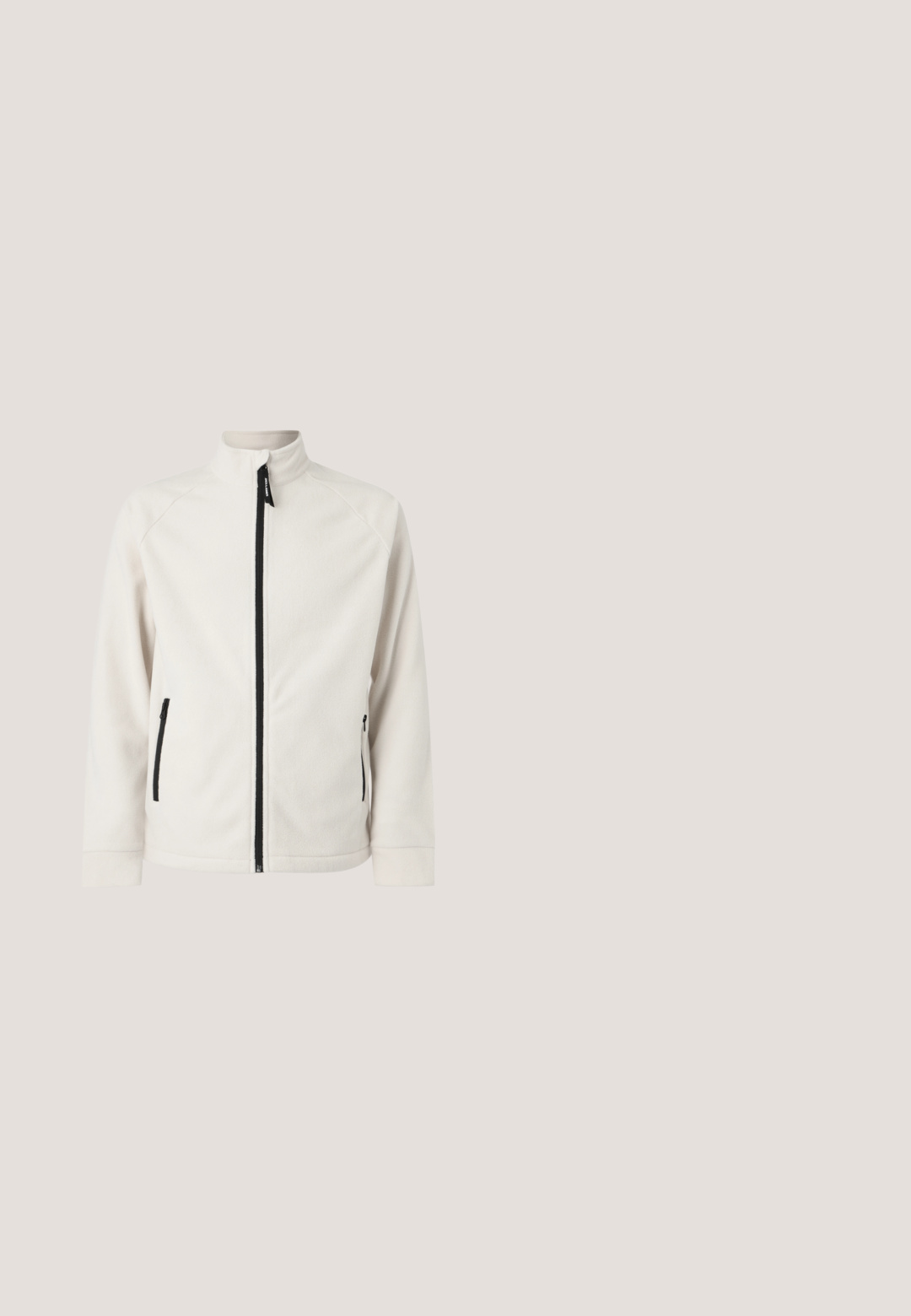 Λευκό fleece μπουφάν με φερμουάρ, μακριά μανίκια, ψηλός γιακάς και δύο πλαϊνές τσέπες με φερμουάρ, παρουσιασμένο σε απλό φόντο.; Βουργουνδίας φούτερ από μείγμα βαμβακιού με στρογγυλή λαιμόκοψη, ριμπ μανίκια και τελείωμα. Διαθέτει λευκή κεντητή επιγραφή "Original Studio" στο μπροστινό μέρος.; Μαύρο μπλουζάκι με γραφικό κόκκινου και λευκού κάμπερ βαν και τα κείμενα «Sunburst» και «Art & Design Studio» στο κέντρο μπροστά.; Μαύρο καθημερινό σορτς με ελαστική μέση και κορδόνι, με πλαϊνές τσέπες και απλή ραφή στο τελείωμα.; Μαύρα μποτάκια αστραγάλου από σουέτ και συνθετικό υλικό. Στρογγυλή μύτη, έξι οπές με μεταλλικά κορδόνια, χοντρή λαστιχένια σόλα και ελάχιστη λεπτομέρεια με κείμενο.; Μαύρη ορθογώνια τσάντα χιαστί με λευκό κείμενο "ONLY & SONS" και ρυθμιζόμενο κορδόνι-ιμάντα με κόκκινη ετικέτα σε λευκό φόντο.
