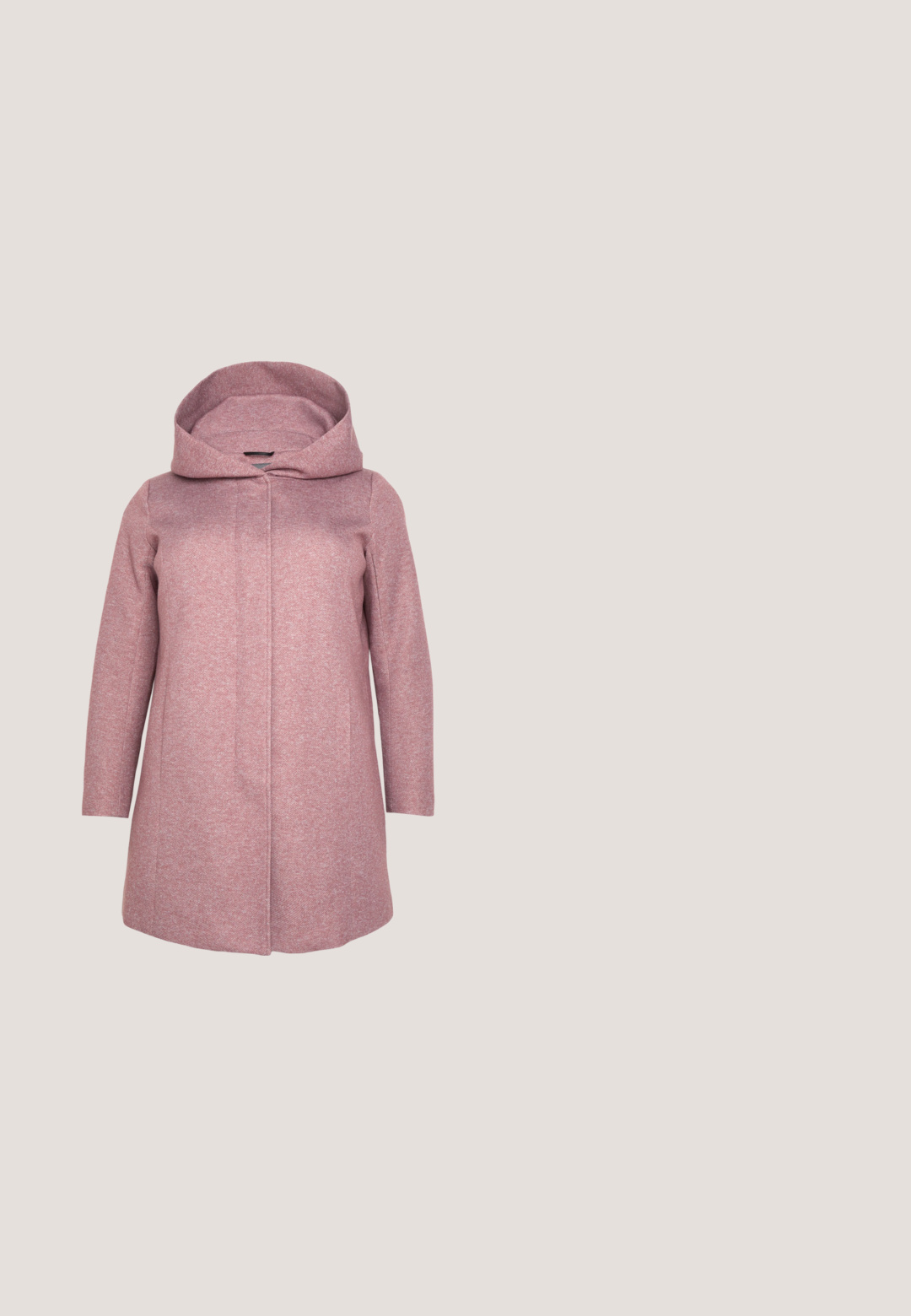 ONLY Carmakoma CARSEDONA COAT - Lühike jakk - rose brown melange; Must have pikkade varrukatega must sviiter, millel on tekstuuriline muster horisonitaalsete triipudega ja lõikega detailid, ümmargune kaelus ja lõtv lõige.; Mustad kitsad teksad, mis on valmistatud venivast kangast, ees on taskud, nupuga kinnitamine ning sujuv disain ilma nähtavate mustrite või kaunistusteta.; Must mustelaste kodukinga, millel on elastsed külgpaneelid, ümar varvas ja tekstuuriga kummist välistald. Tagaküljel on mugavuse huvides aas.; Must käekott krokodillinahaga, ristkülikukujuline, ülaosaga klapp ja üks lühike sang.; Hõbedased rõngassõrmused, millel on risti ja südame ripats. Siledad, läikivad pinnad koos poleeritud viimistlusega. Iga ripats ripub kindlas silmus.