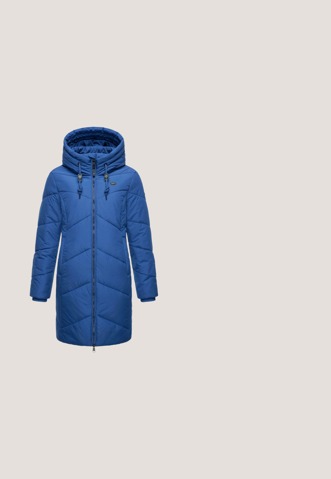 Chaqueta aislante azul con capucha, con un patrón acolchado, cremallera frontal y cordones ajustables. Textura suave y mangas largas.; Suéter de punto azul con escote redondo, mangas largas y puños y dobladillo acanalados. Textura suave, ajuste casual. Sin patrones ni acentos visibles.; Top de manga larga color lavanda con escote barco, diseño sencillo y ajuste relajado, mostrado sobre un fondo blanco.; Jeans de mezclilla azul oscuro con corte recto, con costuras naranjas, bolsillos frontales y cierre de botón. Tejido duradero con una textura suave.; Botas tobilleras de color azul marino oscuro con suave forro blanco, parte superior de ante texturizado, cordones grises en contraste y una suela gruesa blanca con acentos grises.; Hedgren NOVA GALACTIC SCHULTER 43 CM - Bolso shopping - navy cosmos