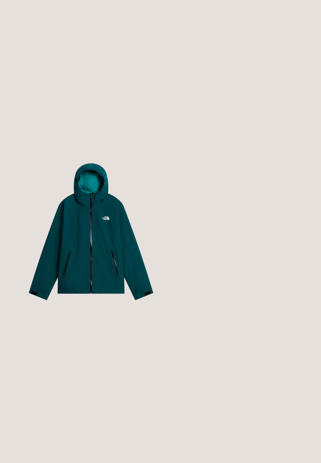 Tmavozelená kapucňová bunda s predným zipsom, dvoma bočnými vreckami so zipsom a logom „The North Face“ na hrudi.; Čierne bavlnené tričko s krátkymi rukávmi a okrúhlym výstrihom. Na prednej strane sa nachádza malé biele logo "The North Face."; Čierne vonkajšie nohavice s elegantným dizajnom, vyrobené z odolnej, ľahkej textílie. Obsahujú opasok, bočné vrecká a logo na stehne.; Čierna kožená turistická čižma s modrými šnúrkami, kovovými očkami, polstrovaným golierom a hrubou gumovou podrážkou pre lepšiu trakciu, zobrazená z bočného profilu.; Čierne obdĺžnikové slnečné okuliare s modrými zrkadlovými šošovkami, ktoré ležia na svetlom povrchu, majú tenký rám a na nožičkách je značka "ARNETTE".; The North Face BASE CAMP TRAVEL - Toaletná taška - blue