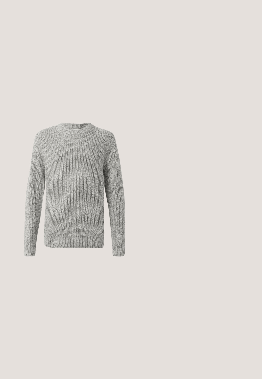 Pull en tricot gris à manches longues, col rond, avec des poignets et un ourlet côtelés. La texture est épaisse et texturée, adaptée aux temps frais.; Chemise à carreaux noire, blanche et grise avec col, manches longues et boutonnière à l'avant. Elle dispose d'une poche poitrine pour un détail supplémentaire.; Pantalons noirs à taille élastique avec cordon de serrage. Fabriqués en tissu doux, ils ont une coupe droite et une texture minimale. Aucun poche visible.; Chaussures en cuir noir avec une finition lisse, bout arrondi et design à lacets, associées à un pantalon marron texturé. Vue en contre-plongée.; Sac messager noir en tissu texturé, avec une fermeture zippée, une bandoulière réglable et un logo en relief sur le panneau avant.; Ceinture en cuir noir avec une boucle rectangulaire argentée, présentant une texture lisse et une couture claire contrastante le long des bords.