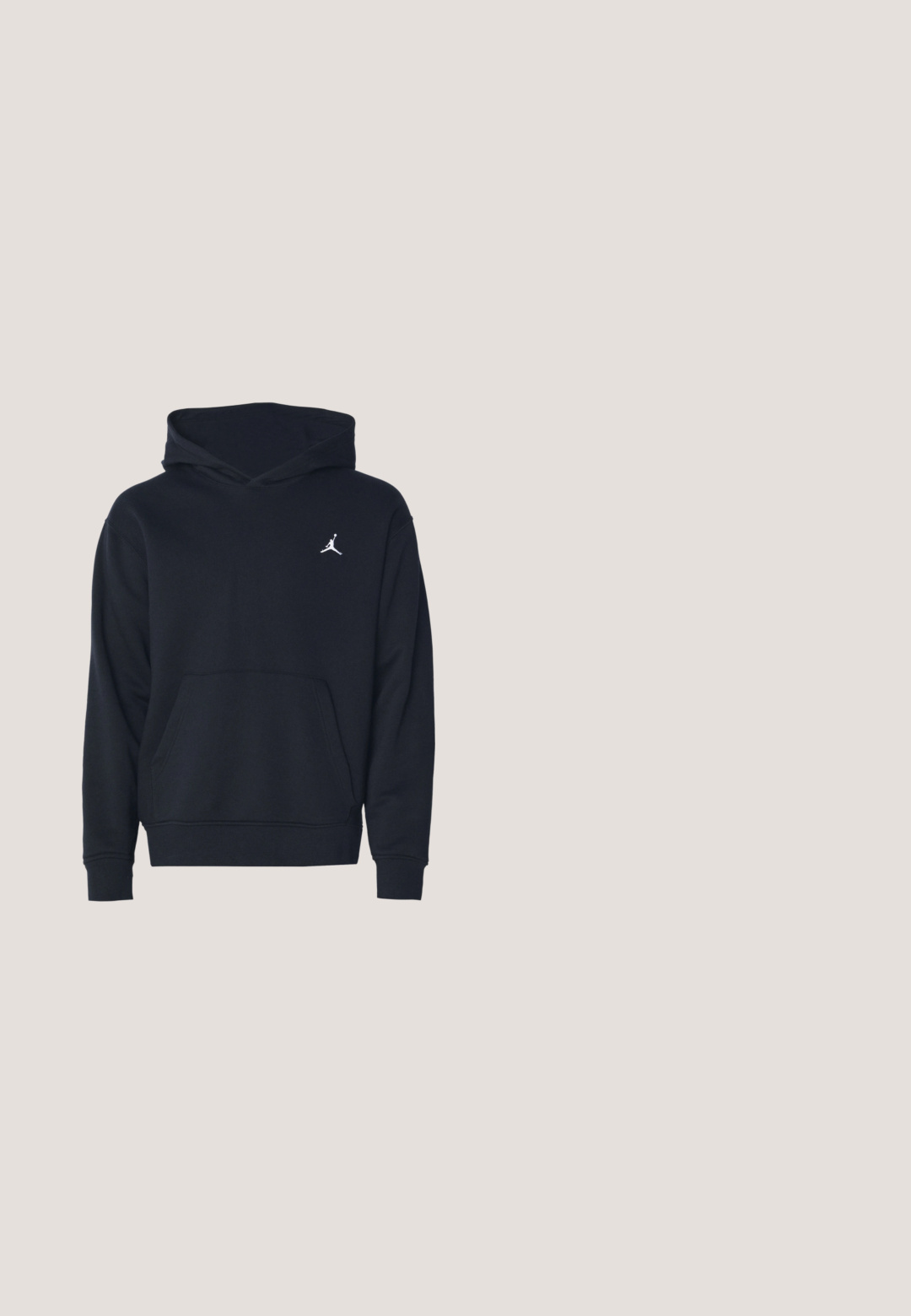 Zwarte hoodie gemaakt van een katoenmix, met een voorste kangoeroezak en een wit Air Jordan-logo op de borst.; Zwarte katoenen t-shirt met korte mouwen, ronde hals, voorzien van een witte Jumpman-logo op de borst en een gladde, lichte textuur.; Grijze sweatpants met elastische tailleband en trekkoord, voorzien van een zwart Jumpman-logo op het linkerbeen, gemaakt van zachte, gestructureerde stof.; Zwart-gele mid-top sportschoen met vetersluiting, luchtdempende zool en zichtbaar Jumpman-logo op de tong en hielriem.; Zwarte schoudertas met een textuurpatroon, gouden hardware-accenten en een duurzame schouderband. Compacte rechthoekige vorm met ritssluiting.; Metalen ketting halsketting met een gevlochten ontwerp, zilverkleurig, met een gladde textuur en gelijkmatige schakels, geschikt voor verschillende stijlen en gelegenheden.