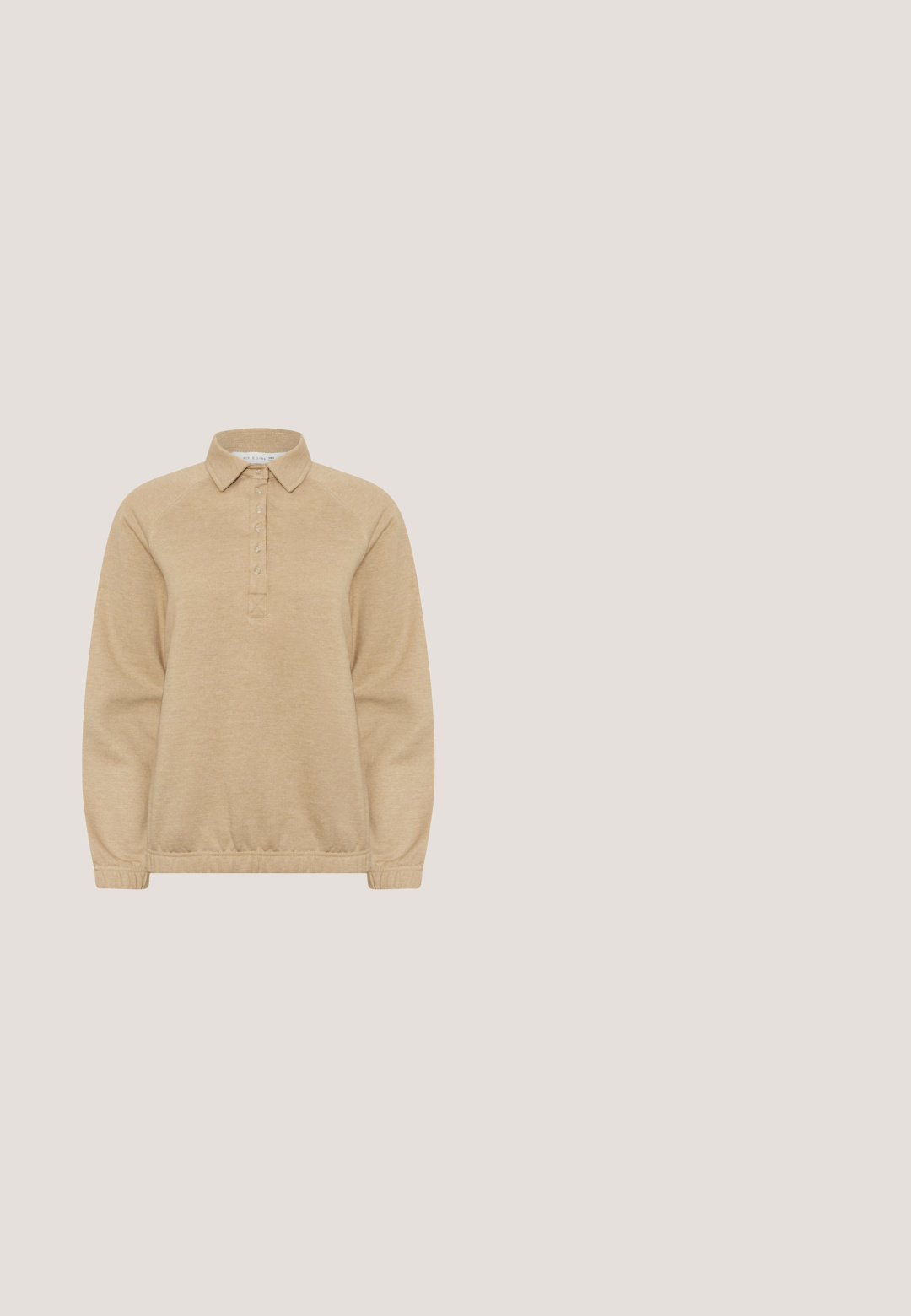 Beiger Langarm-Pullover mit spitzem Kragen, Knopfleiste, elastischen Bündchen und elastischem Saum, dargestellt auf weißem Hintergrund.; Weißes, geripptes T-Shirt mit rundem Halsausschnitt und kurzen Ärmeln. Verfügt über ein kleines Logo-Element am linken Ärmel. Leichter Stoff.; Dunkelblaue Jeans mit weitem Bein und vertikalen weißen Nadelstreifen, mit hoher Taille, vorderen Taschen und Messingknopf-Akzenten.; Beige Wildleder-Hochtop-Sneaker mit einer dicken Gummisohle, ausgestattet mit einer umklappbaren Zunge, runder Spitze und dekorativen Schnürsenkeln.; Hellbeige rechteckige Reißverschlusstasche mit geprägt „BIMBA Y LOLA“ Logo und geflochtenem rot-grünem Reißverschlussanhänger.; Singularu TINY DAISY - Halskette - gold-coloured