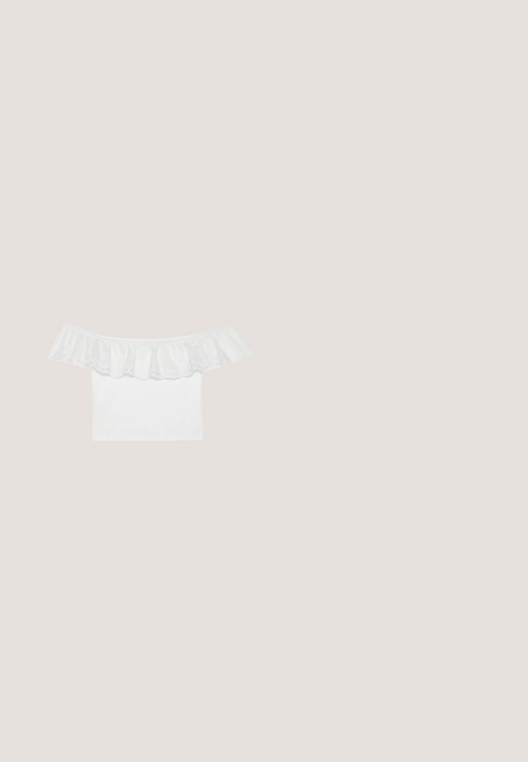 Top blanc à épaules dénudées avec un col à volants et broderie à œillets, tissu du corps lisse, manches courtes et coupe ajustée.; Jupe maxi florale avec une taille froncée. Présente un motif floral rose vif et crème sur un tissu léger.; Sandale à talons hauts à brides en cuir blanc avec un design épuré, un talon bloc transparent et un élément décoratif au niveau des orteils.; Lunettes de soleil transparentes roses avec des verres ovales, teintés d'un rouge foncé, et des branches fines, présentant une finition lisse et des détails subtils sur la monture.; Sac à main plissé jaune en simili cuir lisse, arborant une forme douce avec une bandoulière unique et un design froncé sur le dessus.; Boucles d'oreilles en or en forme de cerceau, présentant un design lisse et rond avec une finition brillante. Construction légère avec un fermoir sécurisé.