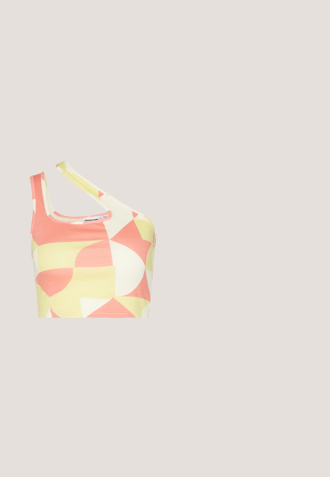 Noisy May CROSS NECK CROP  - Μπλούζα - eggnog/pale lime yellow/sun kissed coral; BDG Urban Outfitters Τζιν χαλαρής εφαρμογής - white; Ροζ σανδάλι με ευέλικτη καουτσούκ σόλα, επενδεδυμένο λουράκι και μινιμαλιστικό σχέδιο. Διαθέτει λογότυπο στο λουρί και ομαλή υφή.; Μαύρα γυαλιά ηλίου με γκρι φακούς, που διαθέτουν σχέδιο πλέγματος από μικρές μεταλλικές ριζόχρυσες πέτρες γύρω από τους σκελετούς. Λείος φινίρισμα, γωνιακό σχέδιο.; Μαύρη και ασημένια τσάντα χειρός με υφασμάτινη επιφάνεια που διαθέτει διαμαντένιο σχέδιο, κόμπο στη λαβή και δομημένο σχήμα.; Ασημένιο κολιέ με δύο στρωματοποιημένες αλυσίδες με μικρά καρδιόσχημα γούρια κατανεμημένα ομοιόμορφα κατά μήκος της κάτω αλυσίδας.