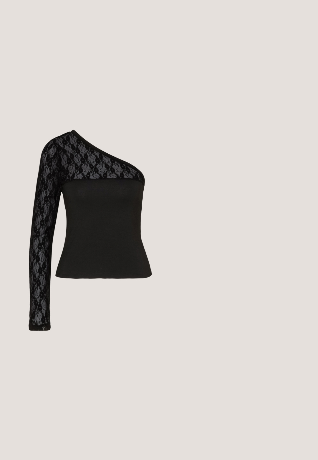 Pieces PCSILONE ONE SHOULDER - Longsleeve - black; Zwarte rok van imitatieleer met een uitlopende A-lijnvorm, voorzien van een gladde, glanzende textuur en een aangesloten tailleband.; ONLY SHOES ONLDOJA - Plateaulaarzen - black; Zwarte cat-eye zonnebril met een matte afwerking, voorzien van grijs getinte glazen, scherpe hoeken en slanke zijarmen. Merkennaam zichtbaar op de binnenarm.; Zwarte handtas met een gaas exterieur, geweven handvat en decoratieve veters. Inclusief afneembare schouderriem en contrasterende hardwareaccenten.; Zilveren hoepel oorbellen met een minimalistisch ontwerp. Cirkelvormig, gladde textuur en dun profiel. Lichtgewicht met een gepolijste afwerking.