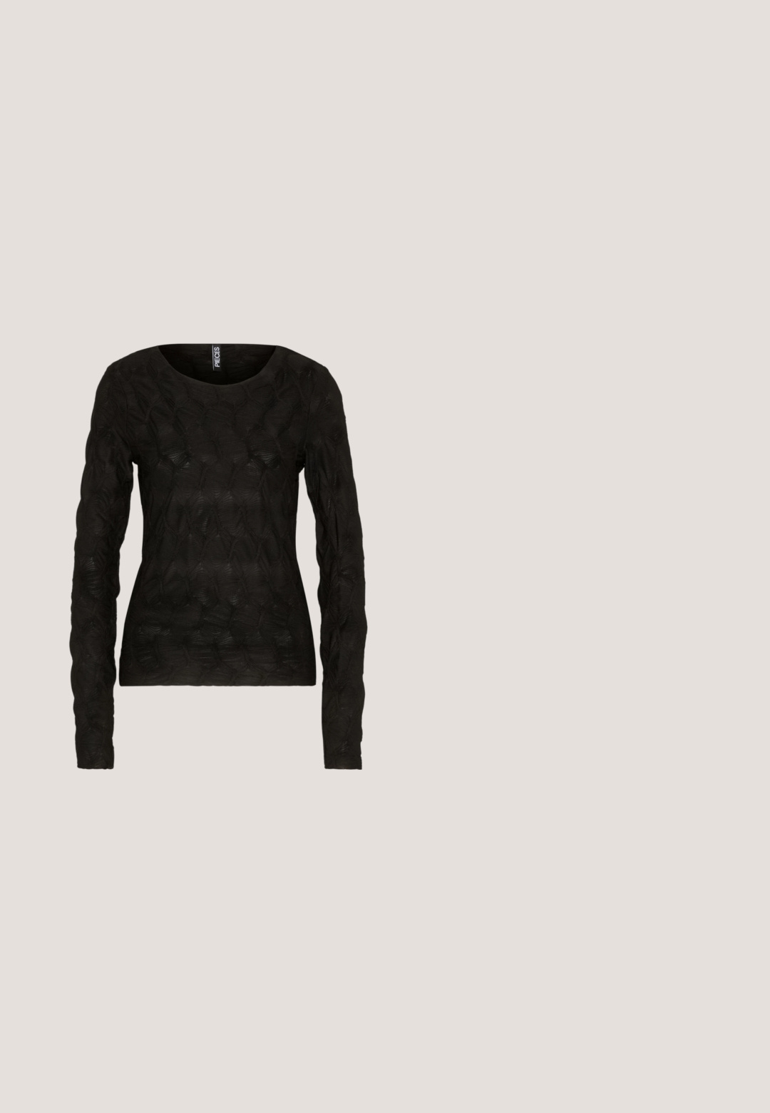 PIECES Tall PCLOLA O NECK - Top s dlhým rukávom - black; Rozšírené tmavomodré džíny s vysokým pásom, dizajnom piatich vreciek a kovovým zapínaním. Hladká textúra a klasické švíky.; Čierne kožené členkové topánky s špicatou špičkou, cylindrickým vysokým podpätkom a slučkovou pútkom na zadnej strane pre jednoduché obúvanie. Hladká textúra.; Čierne slnečné okuliare s obdĺžnikovým rámom, tmavými šošovkami, hladkým plastovým materiálom a kovovým akcentom na ramene.; Čierna kabelka s krokodíľou textúrou, obdĺžnikového tvaru, horným chlopňou a jednou krátkou rukoväťou.; Strieborné kruhové náušnice s vlnitou, nepravidelnou textúrou. Majú tenký, kruhový tvar a reflektujúci povrch.