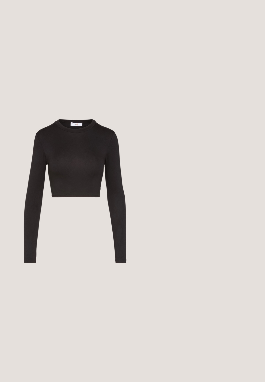 WAL G. ROZA BACK DETAIL CROP - Langærmet T-shirt - black; Sorte buks med flared design lavet af strækbart stof. Har en høj talje og et glat, tætsiddende design, der flared ud fra knæet og ned.; Sort loafersko med en kraftig platformsål, glat læderoverdel, dekorativ kædeaccent og let hæl med notched detalje.; Sorte cat-eye solbriller med mat finish, der har grå tonede linser, skarpe vinkler og slanke sidearme. Mærkenavnet er synligt på den indre arm.; Sort nylon skuldertaske med en buet form, sølvfarvet kædeaccent, aftagelig mini-pung og justerbar rem; prydet med "Steve Madden" logo.; Sølv hoops med en bølget, uregelmæssig tekstur. Har en tynd, cirkulær form og en reflekterende finish.