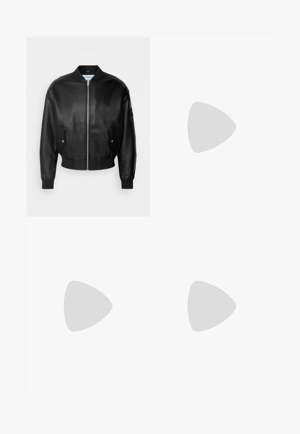 Calvin Klein Jeans Bombertakki - black; Yksinkertainen musta lyhythihainen t-paita pyöreällä pääntiellä, tavallisella istuvuudella ilman näkyviä kuvioita tai logoja.; Musta farkkujen slim fit -malli, jossa on neljä taskua, metallinen nappisuljenta ja kevyitä kulutusefektejä. Sileä pinta ja klassinen muotoilu.; Musta kiillotettua nahkaa oleva nauhallinen kenkä, jossa paksu kumipohja ja matala korko, sivulla bränditeksti "SAMSOE" ja takana vetolenkki.