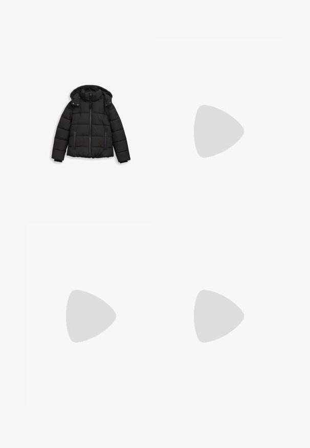 Doudoune noire avec capuche, présentant un matelassage horizontal, une fermeture éclair à l'avant et des poignets élastiques. Fabriquée en matériau léger et résistant à l'eau.; Robe longue à manches longues, de couleur gris foncé, fabriquée en tissu doux. Elle présente un col rond et des poignets froncés avec une coupe droite.; Escarpins en suede noirs avec un bout pointu et un talon de 3 pouces, associés à une longue jupe en denim foncé présentant des détails d'ourlet effilochés.; Tommy Hilfiger TH LIBRE FLAP CROSSOVER - Sac bandoulière - black