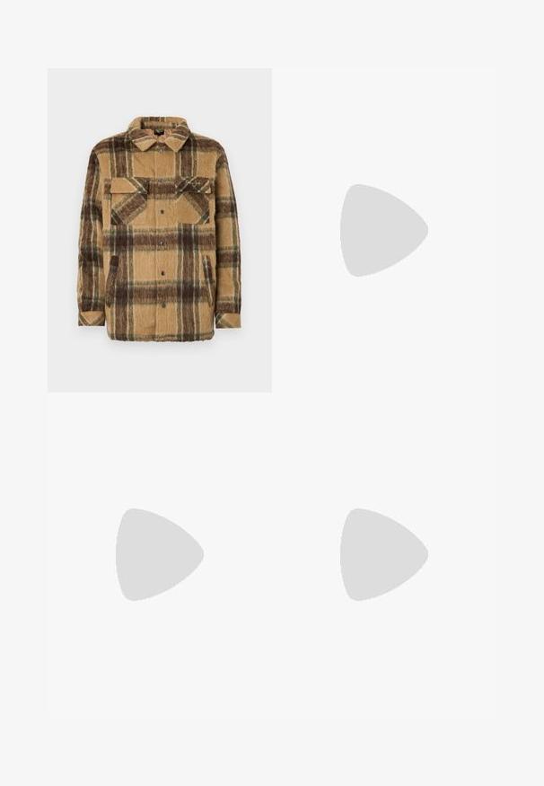 Sean John SCRIPT LOGO OVERSHIRT - Veste mi-saison - brown/dark brown; T-shirt à manches longues blanc en coton. Présente un petit logo doré sur la poitrine et un col rond. Design simple et coupe standard.; Pantalons utilitaires en coton marron avec une coupe droite, dotés de poches avant et d'accents en métal pour une durabilité accrue.; Jack & Jones JFWDELANEY BOOT - Bottines à lacets - cognac