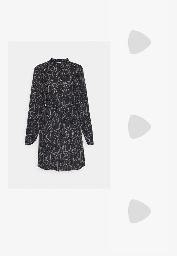 VILA VIMIST DRESS - Tričkové šaty - black; RAID RENZO - Čižmy - brown; Čierna taška z textúrovanej kože, s dvoma dlhými rúčkami, so zipsovým uzáverom a jemnými zlatými akcentmi na kovaniach.; Strieborné kruhové náušnice s hladkým, lesklým povrchom. Obľúbený tvar, vybavené bezpečným zapínaním. Jednoduchý a elegantný dizajn.