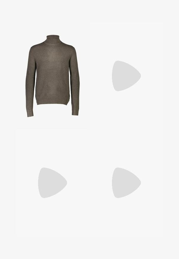 Brun, langærmet turtle neck trøje i blødt strikstof, med en tætsiddende hals og ribbede manchetter og kant. Minimalistisk design, ingen mønstre.; Brun og beige ternet langærmet skjorte med knapper, to frontlommer med klap og krave.; Brune skræddersyede bukser med en glat tekstur, lige pasform, sidelommer og et rent taljede-design. Ingen synlige pynt.; Hackett London SLOANE APRON - Snørestøvletter - dark mocca brown