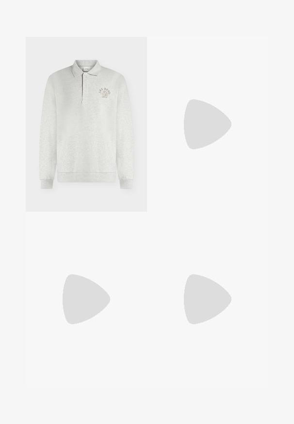 Polo à manches longues gris clair avec poignets côtelés et petit logo et design "LES DEUX" sur la poitrine gauche.; Chemise en flanelle à carreaux bleu marine et jaune, avec deux poches avant, boutonnage avant et un petit logo sur la poche gauche. Texture douce.; Trussardi DYNAMIC - Jean droit - beige; Mocassins en cuir noir avec une surface lisse, un bout arrondi et un gland décoratif sur la bride. Semelle plate et détails de couture subtils.