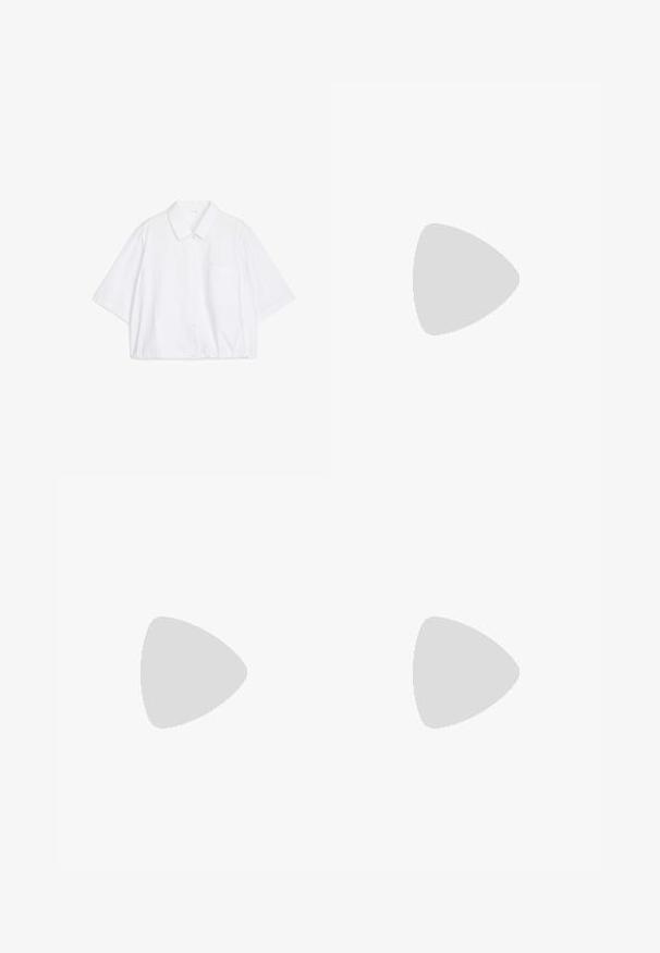 Camisa blanca de manga corta con botones, cuello puntiagudo, un bolsillo en el pecho y dobladillo ligeramente fruncido en la parte inferior.; Pantalones cortos de lino negros con un ajuste relajado, con un frente plano, dos bolsillos laterales y un cierre de botón en la cintura.; Zapato plano de cuero negro con punta redonda, que presenta una suave correa elástica negra sobre la parte superior. Textura suave y diseño minimalista.; Bolsa hobo verde de cuero con un diseño suave, asa curvada y textura lisa. No contiene hardware visible ni acentos.
