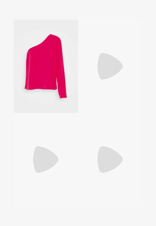 Modström PERRYMD  - Blusa - virtual pink; Pantalones negros ajustados con pierna recta, hechos de una tela suave. Presentan una cinturilla sin cierres visibles ni bolsillos.; Selected ASHLEY - Mules de tacón - black; Gafas de sol negras en forma de ojo de gato con un acabado mate, que presentan lentes ahumados grises, ángulos pronunciados y brazos laterales elegantes. Nombre de la marca visible en el interior del brazo.