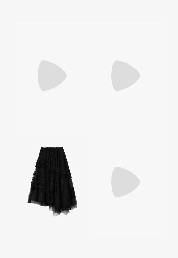 Jaded London LONGLINE LACE UP HALTER CORSET - Top - black; Sort asymmetrisk lagdelt nederdel med blonde- og flæsedetaljer, lavet af gennemsigtige og dækkende stofpaneler.; Sorte læder knæhøje støvler med flere sølv spænder og hægter, med en afrundet tå og en lav blokhæl. Struktureret finish.; Sort choker-halskæde lavet af blødt stof, med en sølvfarvet solformet charm i midten, justerbar metalspænde med kæde.