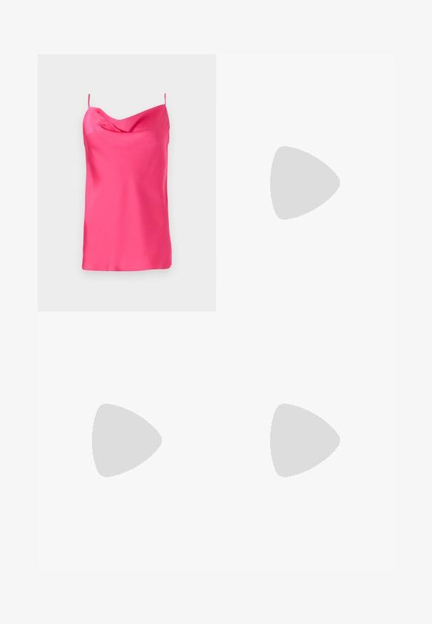 Top sin mangas de satén fucsia con escote drapeado y tirantes finos. Textura suave con un ligero caimiento, presenta un dobladillo recto en la parte inferior.; Falda rosa con un estampado de animal print que presenta acentos en negro, dorado y blanco. Tejido suave con un diseño fluido. Corte de longitud media.; Call it Spring DIANAH  - Sandalias - black; Bolso de mano de imitación cuero blanco con una forma triangular estructurada, correa ajustable única y cierre con solapa acentuada en curva.
