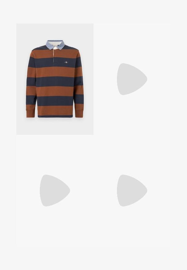 Langærmet polo med brunt og marineblåt stribet mønster, let blåt kraveudsnit og et lille logo på brystet.; Lyseblå denimjeans med lige ben, fem-lomme design og en let falmet struktur. Indeholder knap- og lynlåslukning.; Sorte læder loafers med en rund tå, prydet med en dekorativ rem og en kraftig gummisål med dybe riller for grip.; Lacoste MESSENGER BAG MEN CLASSIC - Skuldertasker - noir