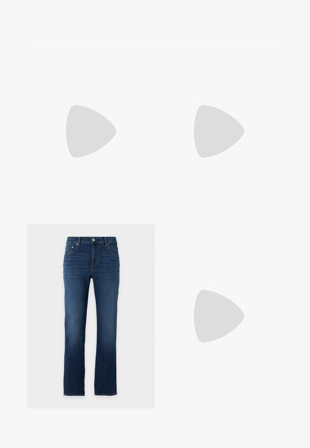 T-shirt bleu clair à manches courtes avec encolure ronde et petit logo "AX" centré sur la poitrine, assorti en bleu.; Jean en denim bleu foncé à jambe droite avec cinq poches et fermeture par bouton sur un fond clair uni.; Ballerines en cuir noir avec un bout rond, texture lisse, détails de couture minimalistes et design de semelle flexible.; Sac seau noir à cordon avec une longue sangle fine et un petit logo carré doré sur le devant, présenté sur un fond uni.