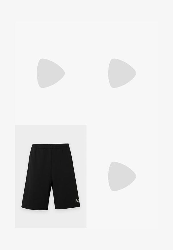 Maillot de cyclisme à manches courtes en tissu noir et lisse. Il possède une fermeture éclair à l'avant et le logo "OAKLEY" imprimé en blanc sur le côté gauche.; Shorts de sport noirs en tissu léger, dotés d'une ceinture élastique et d'un petit logo sur la partie inférieure de la jambe gauche.; Baskets noires avec bride en velcro et lacets, flottant au-dessus de marches en béton gris dans un cadre extérieur.; Arnette HOT SHOT - Lunettes de soleil - dark grey