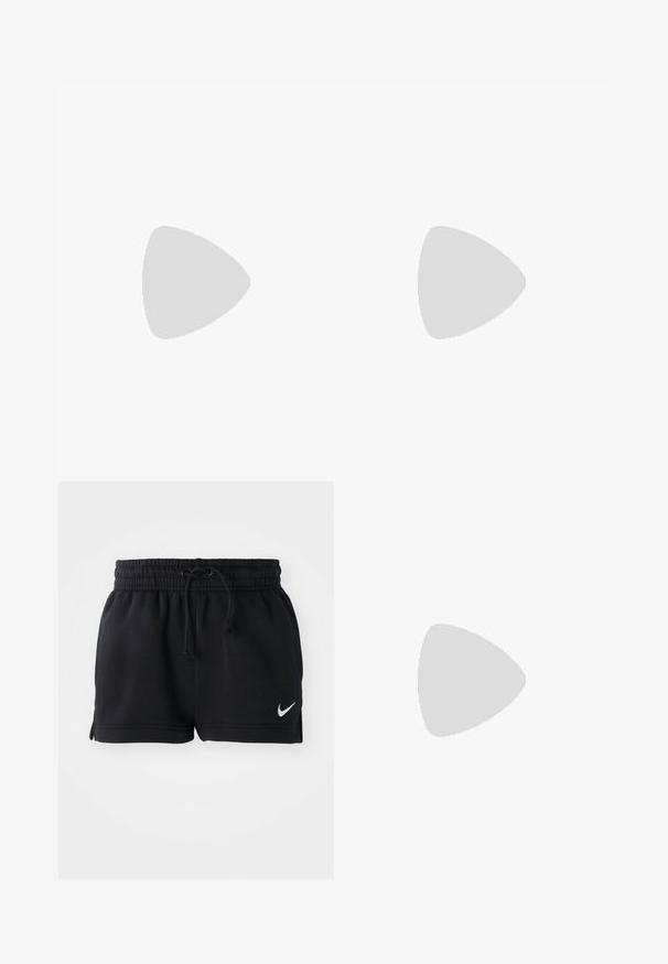 Camiseta de algodón blanca con cuello redondo y mangas cortas. Presenta un pequeño logotipo negro de Nike en el pecho. Diseño sencillo y sin adornos.; Shorts deportivos negros fabricados en tejido suave, con una cintura elástica y cordón, aberturas laterales y un pequeño logo blanco en el dobladillo.; Zapatillas Nike Air Max 90 blancas con parte superior de malla y cuero, que cuentan con una unidad de aire visible, combinadas con calcetines blancos con relieve y logotipo negro.; Bolso tote de nailon negro con diseño de cintas horizontales, asas dobles y dos acentos decorativos de hardware. Pequeño logotipo en la parte frontal.