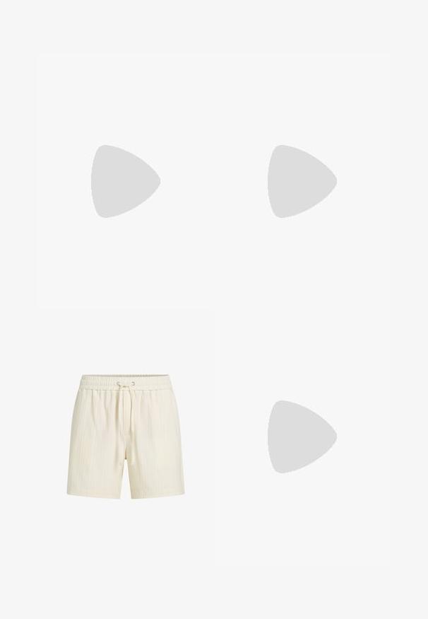 Tmavomodré tričko s krátkym rukávom a okrúhlym výstrihom s bielym logom CK a nápisom "Calvin Klein" na ľavej strane hrudníka.; Krémové krátke nohavice s textúrovaným vertikálnym pruhovaným vzorom, vybavené elastickým pásom a sťahovacou šnúrkou na úpravu veľkosti.; Hnedá semišová teniska s béžovými šnúrkami a gumovou podrážkou. Má zaoblenú špičku a prešívané detaily na zvršku. Ľahká konštrukcia.; Lacoste MESSENGER BAG MEN CLASSIC - Taška cez plece - noir