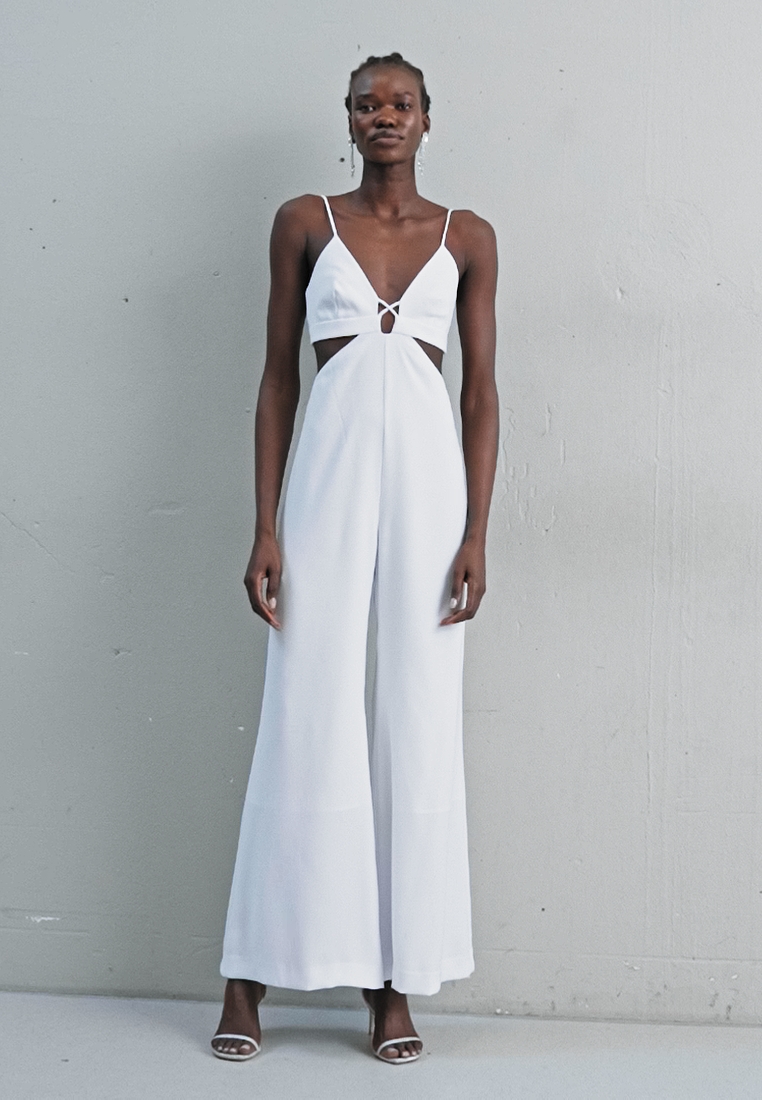 Et Ochs WEDDING CARTER WIDE LEG Jumpsuit optic white/hvit Zalando.no