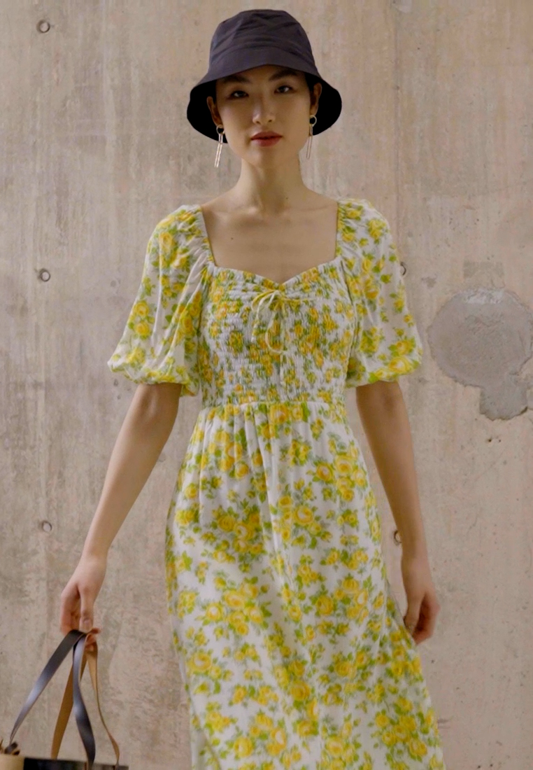 Faithfull the brand VELIKA MIDI DRESS - Day dress - morello/green -  Zalando.co.uk