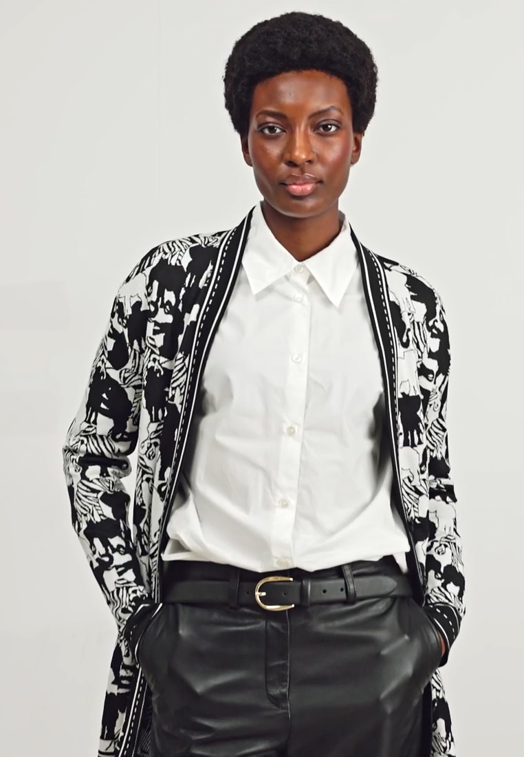 Marc Cain Cardigan - white/black/white - Zalando.co.uk