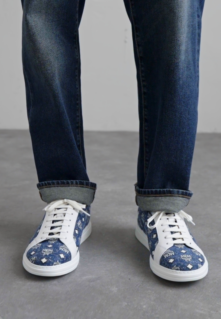 MCM Men's Blue Denim Sneakers Size US 8 EU 41 main image 0