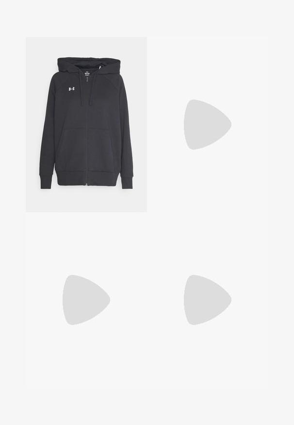 Under Armour RIVAL FLEECE - Užtrauktuku užsegamas treningas - black/white; Šviesiai žalia trumpomis rankovėmis prigludusi marškinėliai su apvaliu iškirpimu, glotnia tekstūra ir subtiliu logotipu kairėje pusėje.; Under Armour LEGGING - Tamprės - black; Under Armour DYNAMIC 2 - Avalynė treniruotėms - white/distant gray