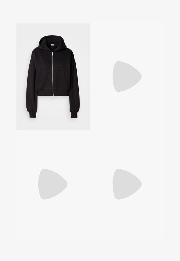 Calvin Klein Jeans Sweatjacke - black; Calvin Klein Jeans LABEL CROPPED SHIRT - Hemdbluse - bright white; Calvin Klein Jeans HIGH RISE STRAIGHT - Jeans Straight Leg - denim black; Calvin Klein Jeans CHELSEA  - Plateaustiefelette - black