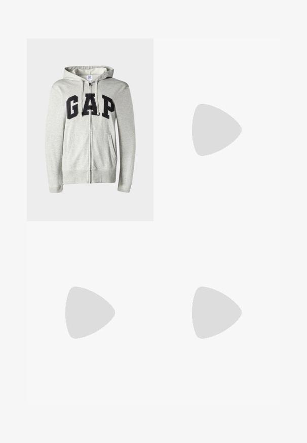 GAP HERITAGE LOGO - Jaka ar rāvējslēdzēju - grey; Melna kokvilnas T-kreklu ar īsām piedurknēm, apaļu kakla izgriezumu un mazu balto Nike logu kreisajā augšējā krūtī. Gluda tekstūra. Klasiskais piegriezums.; Melnas sporta bikses, kas izgatavotas no mīksta auduma, ar elastīgu jostu, auklu un mazu Nike logo uz kreisā augšstilba.; Melni sporta apavi ar strukturētu audumu un gumijas zoli, ar elastīgām auklām un zilu akcentu uz papēža. Nēsāti ar gaišām džinsu biksēm.
