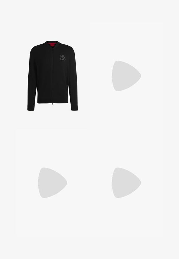 Sudadera negra con cremallera hecha de un material de punto suave. Presenta puños y dobladillo acanalados, con el logo "HUGO" en un tono oscuro contrastante en el pecho.; Camiseta de algodón negra con el text bold rojo "HUGO" en la parte frontal, mangas cortas, cuello redondo y un corte relajado.; Pantalones de chándal negros hechos de tela suave, con cintura ajustable con cordón, corte slim y un parche de logo rojo en el muslo izquierdo.; EA7 Emporio Armani LACES UNISEX - Zapatillas - black/white