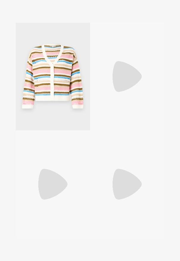 Πλεχτό cardigan με V λαιμόκοψη, χαρακτηριστικό του είναι οι οριζόντιες ρίγες σε ροζ, μπλε, κρεμ και καφέ. Κλείσιμο με κουμπιά και ριμπ μανσέτες.; Μακρυμάνικο μπλουζάκι σε ναυτικό μπλε και λευκές ρίγες με νεανικό λαιμό και χρυσές κουμπίτσες στους διπλωμένους μανίκους. Απαλή υφή, χαλαρή εφαρμογή.; Μαύρη πλισέ φούστα από υφασμάτινη υφή με εφαρμοστό λαιμό. Φτάνει μέχρι το γόνατο, προσφέροντας μια ομαλή και καθαρή σιλουέτα.; Μαύρο δερμάτινο μποτάκι αστραγάλου με ελαστικές πλευρικές πάνελ, στρογγυλή μύτη και υφή ρεπούμπλικας. Διαθέτει θηλιά στο πίσω μέρος για εύκολη εφαρμογή.