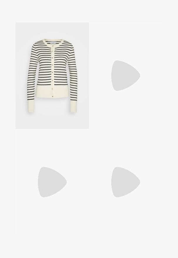 Lindex ANNA - Vesta na kopčanje - off white; Bijela majica kratkih rukava s okruglim izrezom, izrađena od mekanog pamuka, s jednostavnim, čistim dizajnom bez vidljivih uzoraka ili akcenta.; Bijele hlače širokog kroja izrađene od lagane tkanine, s elastičnim pojasom i vezicom za prilagodljivu veličinu. Glatka tekstura.; Kremasto-ljubičaste tenisice s tri pruge i strukturiranim smeškim potplatom, s vezicama i podstavljenim petom. Mekana gornja tkanina.