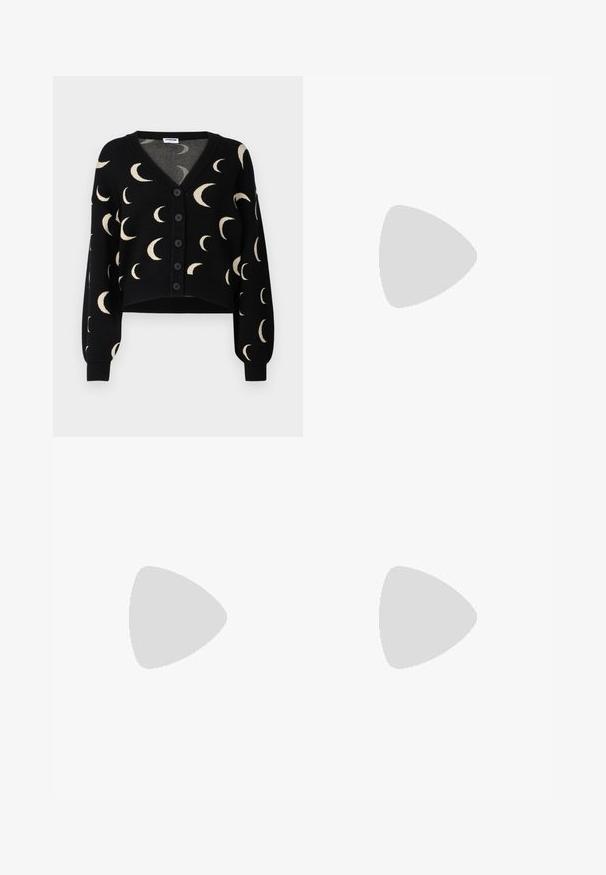 Noisy May NMCHARLOTT V-NECK CARDIGAN - Vest - black; Witte, korte tanktop gemaakt van een gladde stof. Beschikt over brede armsgaten, een ronde halslijn en schone randen zonder zichtbare patronen of versieringen.; Zwarte geplooide rok met een witte geweven trekkoord in de taille. Gemaakt van zachte stof, met een gladde textuur en een eenvoudig, klassiek ontwerp.; Witte klompen met een chunky ontwerp, voorzien van ronde ventilatiegaten, een achterkantriem en een gestructureerde zool voor grip. Gemaakt van lichtgewicht materiaal.; Tortoiseshell zonnebril met ovale monturen, donkergroene lenzen en slanke armen. Bevat een subtiele logo op de arm.; Zwarte stoffen tas met een enkele, brede schouderriem. Zachte, semi-gestructureerde vorm en gladde textuur; minimalistisch ontwerp, zonder zichtbare hardware.