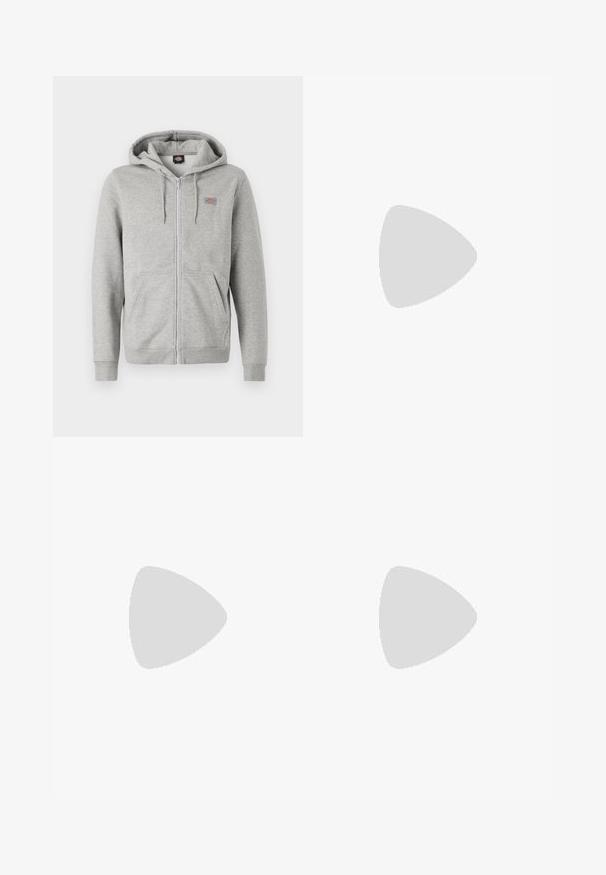 Felpa con zip grigia realizzata in morbido misto cotone. Dotata di cappuccio con cordino, due tasche frontali e un piccolo logo sul petto.; T-shirt nera in tessuto liscio con scollatura a girocollo, caratterizzata da tre strisce verdi sulle spalle e un piccolo logo verde sul petto.; Pantaloni da allenamento neri con elastico in vita, dotati di bande laterali bianche e un piccolo logo. Il materiale sembra morbido e leggero.; Sneaker in suede nero con dettagli gialli, dotato di tre strisce e una suola in gomma marrone. Include una linguetta imbottita per il comfort.