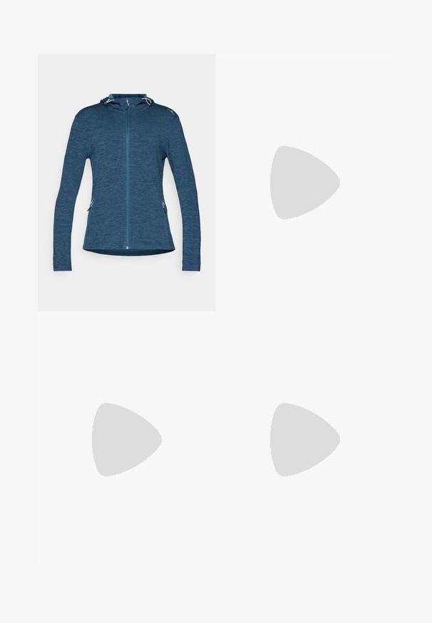 Blaue Reißverschlusskapuzenjacke mit strukturiertem Finish, verstellbarer Kapuze und zwei seitlichen Reißverschlusstaschen. Mit kontrastierendem blauen Reißverschlussdetail.; The North Face SIMPLE DOME CROPPED SLIM TEE - T-Shirt print - white; Olivgrüne Shorts aus leichtem Material mit Knopfverschluss, umgeschlagenem Saum sowie Front- und Gesäßtaschen. Glatte Textur.; Schwarzer Wanderstiefel mit einem mittelhohen Design, ausgestattet mit einer strukturierten Oberfläche, grauen Akzenten und einer robusten Gummisohle mit Profilstollen.