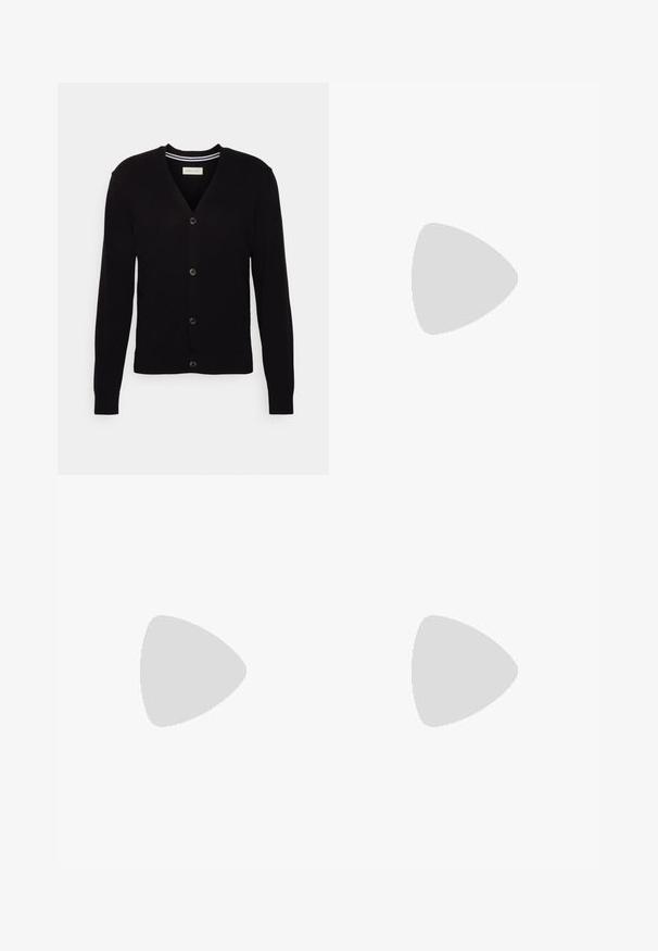 Pier One Cardigan - black; Pier One 2 PACK - Polo shirt - dark blue/white; Tommy Jeans AUSTIN SLIM - Slim fit jeans - aspen dark blue stretch; Jack & Jones JAM - Trainers - white/mono