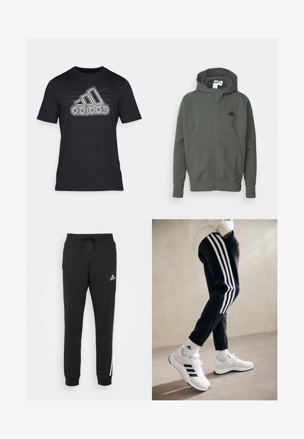 adidas Sportswear GROWTH - Print T-shirt - black - Zalando.co.uk
