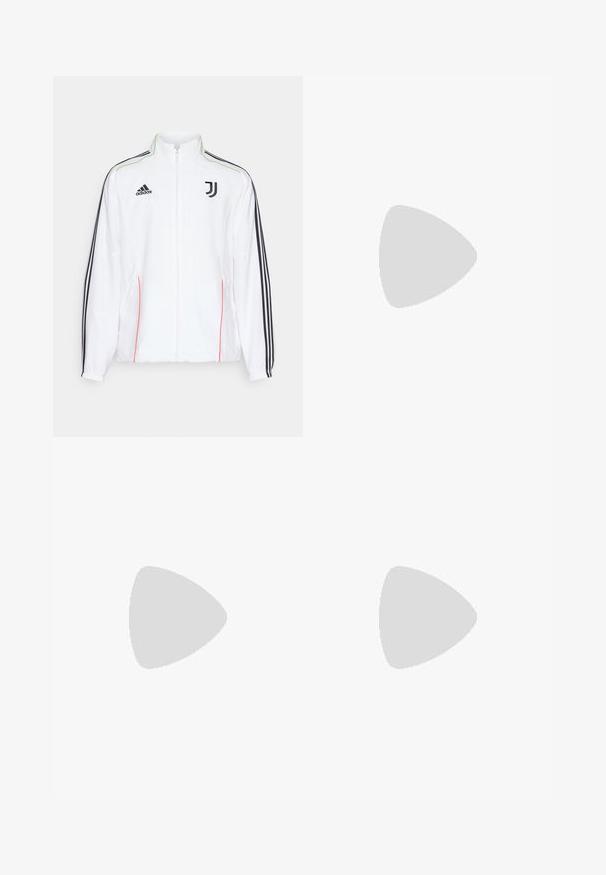 adidas Performance JUVENTUS JACKET - Squadra - white/black; adidas Performance JUVENTUS TEE - Squadra - white/black; adidas Performance MANCHESTER UNITED PANTS - Squadra - black; adidas Performance EVERYSET VERSATILE - Scarpe da allenamento - cloud white/core black/grey one