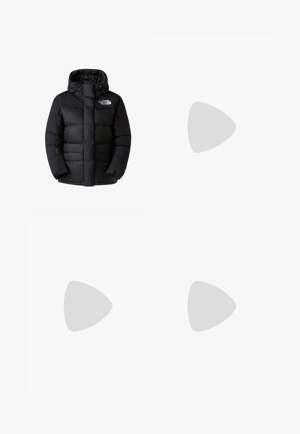 Melnā pūkaina jakā ar augstu apkakli, rāvējslēdzēju un pogu aizdares. Iekļauj quilted sekcijas un logo augšējā kreisajā krūtī.; Melnas garām piedurknēm T-krekls, izgatavots no kokvilnas ar apaļu kaklu. Tam ir mazs balts logo kreisajā krūtīs. Vienkāršs dizains un piegulums.; Melni nailona bikses ar noņemamām kājām, regulējamiem uzmavām, vairākām kabatām un logotipu uz labās kājas. Gluda, viegla tekstūra.; Beige un krēma sporta apavi ar strukturētu tīkla virsmu, atbalstošajiem slāņiem un gumijas zoli ar protektoru rakstu, kas nodrošina saķeri.